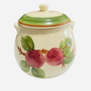 VTG Franciscan Apple Print Ceramic Garlic Keeper with Lid.